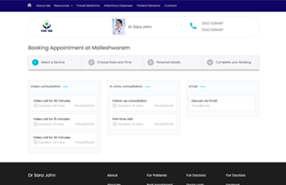 Appointment booking to handle online & telephonic appointments and walkins